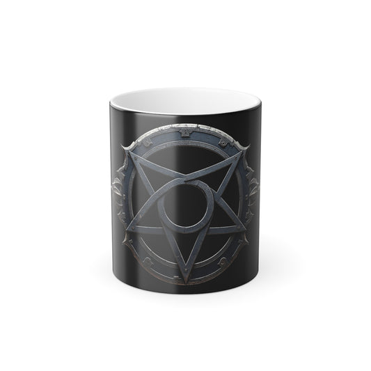 Mug - Color Changing with Black Ring Pirate Insignia Design